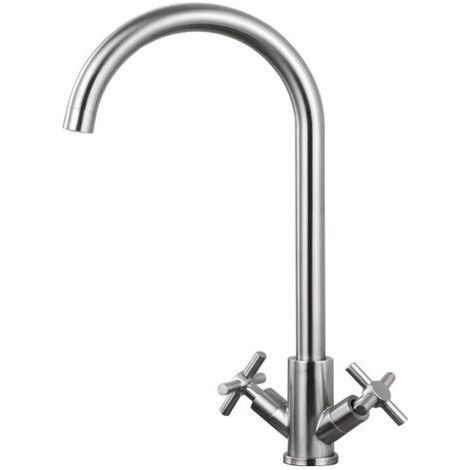 Kitchen faucet, kitchen faucet with instant water heater, kitchen mixer tap, 360-degree swivel sink faucet with 2 handles (1/3)