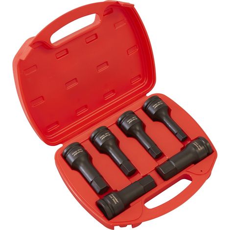 Sealey Premier Hex Impact Socket Bit Set 3/4""Sq Drive 6pc AK5586