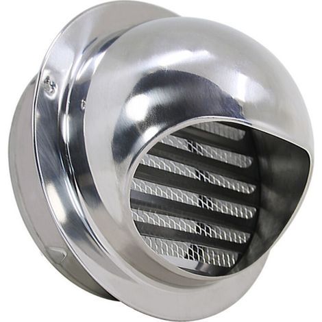 100mm stainless steel V2A ball check valve with weather and insect protection, silver (1/2)