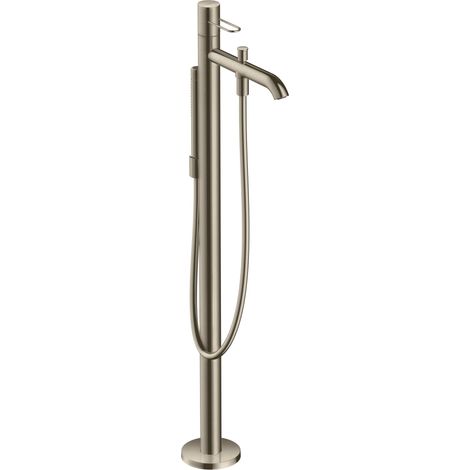 mitigeur bain/douche, set de finition pour montage au sol, nickel brossé (1/2)