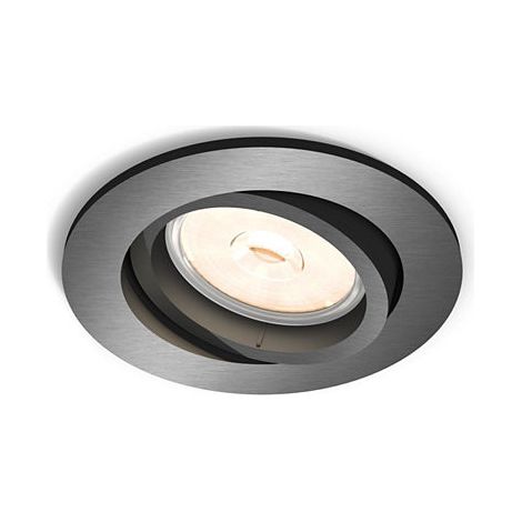 Philips Lighting Donegal Faretto da Incasso, Attacco GU10, Rotonda, Grigio