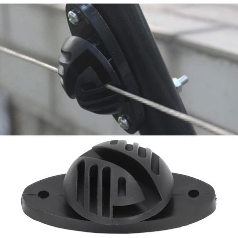 100 PCS Noir Isolateurs de Poteau d'angle de Clôture électrique Tige de Roulement Intermédiaire Isolateur Hémisphérique Clôture Système D'extrémité Avant Accessoires Supporte 15KV (1/4)