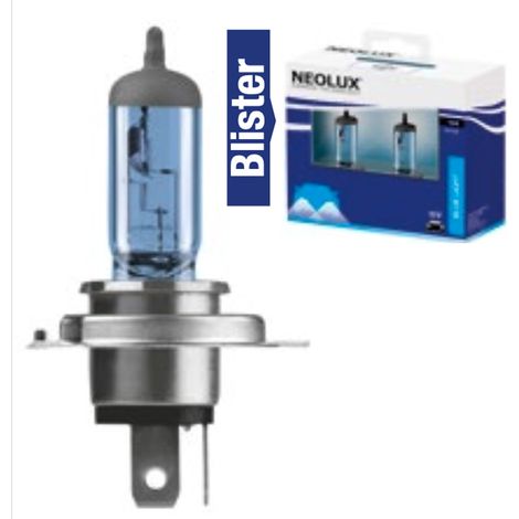 Lampe/ampoule 12v 60/55w (h4) neolux projecteur (p43t) - blue light (boite de 2)