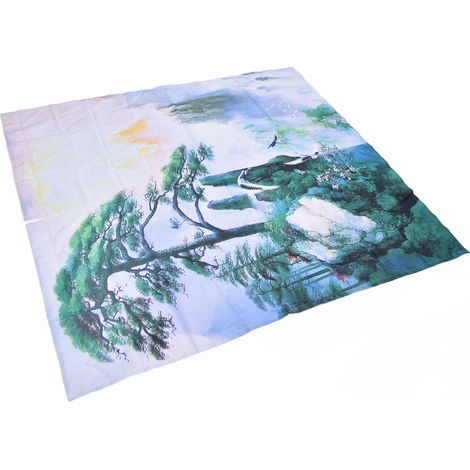 Rideaux décoratifs de style chinois, imprimés en 3D, avec motif de paysage de pins, pour salon et chambre à coucher, 150 x 166 cm / 59,1 x 65,4 pouces (1/5)