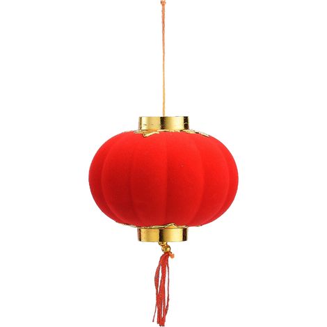Lanterne Ronde En Velours Rouge - Décoration Lumineuse Pour Tente Camping Terrasse Jardin - Lot De 1 (1/5)