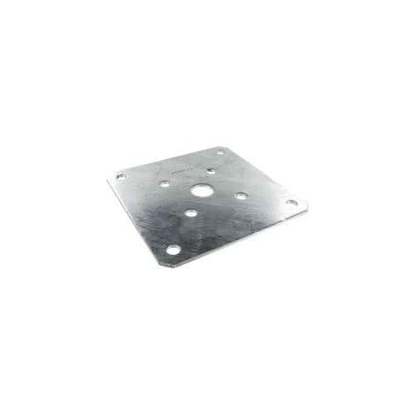Platine d'assise pour poteau - 1 unité - Acier galvanisé 4mm - Renfort de stabilité - Charpente et terrasse - Compatible 180x250mm (1/2)