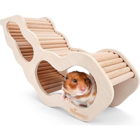 Hamster House with Climbing Ladder for Hamsters, Gerbils, Mice or Similar Size Animals (Nest Secret with Observation Tunnel for Hamster) (1/5)