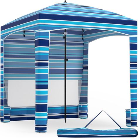 COSTWAY Tenda Da Spiaggia,Tenda Pieghevole Da Spiaggia,Tenda Da Spiaggia Portatile,Tenda Da Spiaggia Antivento,Tenda Da Spiaggia Grande,Tenda Da Mare,Tenda Da