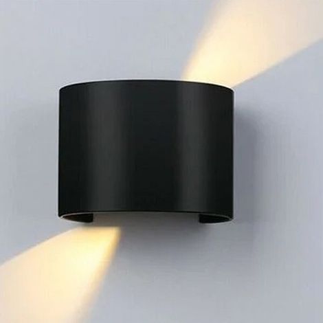 APPLIQUE LED COB LAMPADA PARETE 20W OVALE NERO NATURALE INTERNO ESTERNO 19 (1/3)