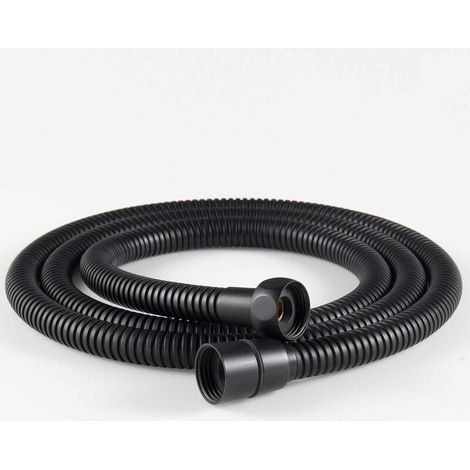 1,5 m flexibler Duschschlauch aus Edelstahl, Messingbeschläge, knicksicherer Duschkopfschlauch, flexibler Duschschlauch, schwarz, 1 Stück