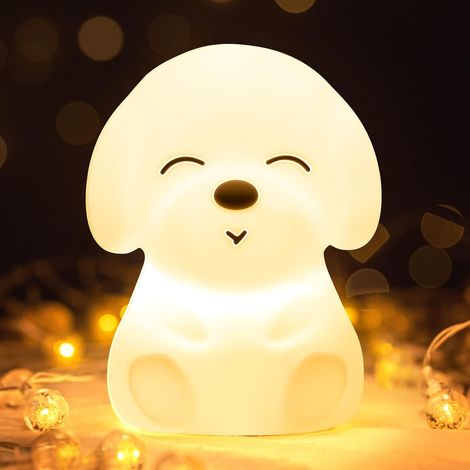 Veilleuse chiot mignon en silicone pour enfant bébé et tout petit cadeau anniversaire Noël lampe de chevet (1/5)
