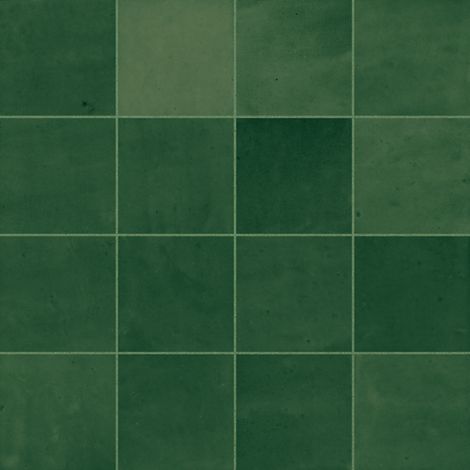 Carrelage effet Zellige Vert Profond 10,7x10,7x0,85 cm Samorel - Mur intérieur (vendu par carton de 0,5 m²) - RO'MA CARRELAGE