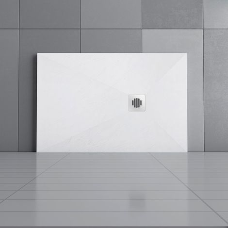 1000x800mm Anti-Slip Slate Effect stainless steel strip Drain cover Rectangle Shower Tray & Base +Waste Trap (1/3)