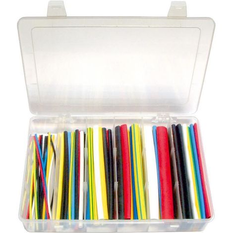 Coffret d'assortiment de 66 gaines noir et couleur thermorétractables - Klauke (1/2)