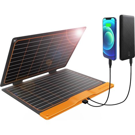 Kompaktes 20 W 5 V USB-Solarpanel-Ladegerät, USB-A PD2.0 USB-C, faltbar, tragbar, leicht, ETFE-Notfallpanel, IP67, wasserdicht, für Wandern, Camping, Rucksack für Handy, Tablet, Stromversorgung (1/5)