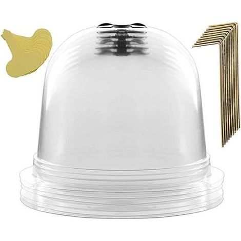 Lot de 6 cloches de jardin en plastique avec 8 piquets et 10 étiquettes pour plantes (1/4)