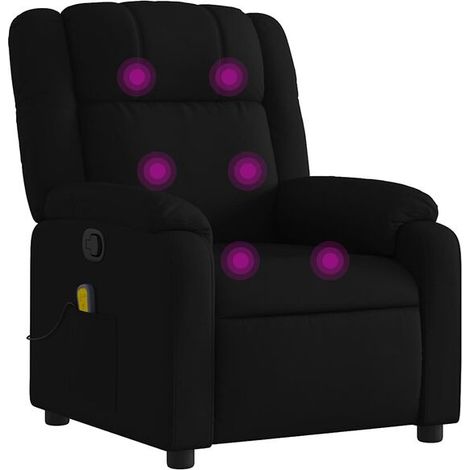 Fauteuil de massage inclinable en tissu noir (1/5)