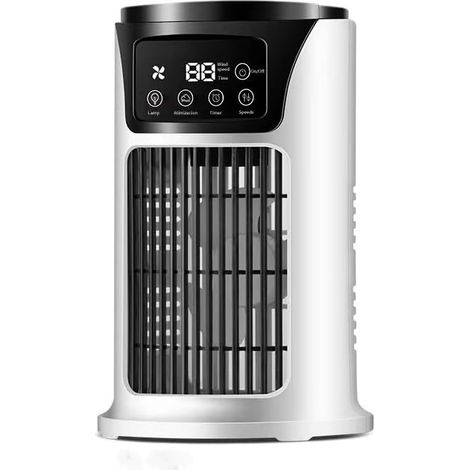 Climatiseur USB portable 3 en 1, mini rafraîchisseur d'air, humidificateur et ventilateur avec lumière d'ambiance - Idéal pour la maison et le bureau (1/5)