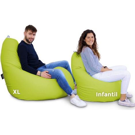 Pouf Poire Relax Similicuir Verde Enfant Vert