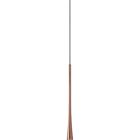 DAFNE SP/I - Lampada a Sospensione ad Incasso Singola 7W LED 3000K Fascio 38° Finitura Rame con Rosone Nero Satinato - Gealuce (1/3)