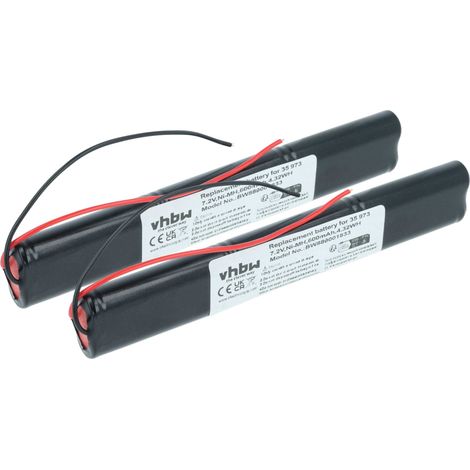 vhbw 2x Akku Ersatz für Telenot 35 973 für Alarmanlage, Alarmsystem (600 mAh, 7,2 V, NiMH)