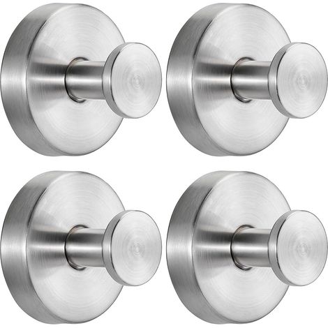 Ganci a ventosa - 4 pezzi - Ganci portasciugamani - Ganci a ventosa in acciaio inossidabile per doccia - Portasciugamani - Per finestre, vetro, bagno, cucina - Nero (1/5)