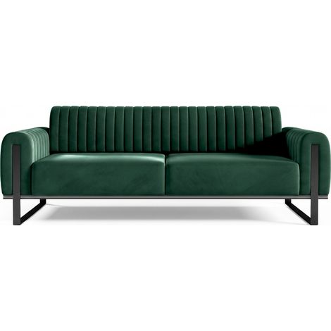 Selsey Parissa - Schlafsofa, Samt Grün schwarze Füße, 228 cm (1/5)