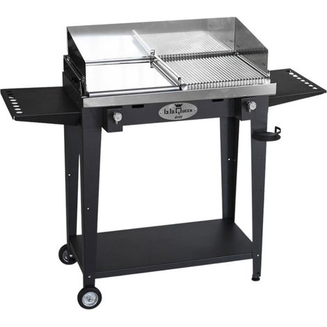 Grill 8.4 Inox  Piastra mista - Grigio antracite - Con portapiatti - Con paraschizzi - Con kit mensola e ruote - barbecue, griglia, giardino, carne, a gas, acciaio made in Italy (1/3)