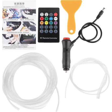 Éclairage d'ambiance LED pour voiture, éclairage décoratif du tableau de bord, éclairage d'ambiance des portières, modèle linéaire 1 à 5 - (télécommande livrée sans piles) (1/5)