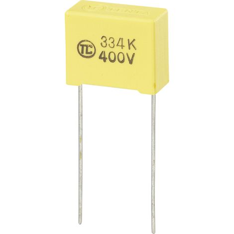 TRU COMPONENTS  1 St. MKS-Folienkondensator radial bedrahtet  0.33 µF 400 V/DC 5 % 15 mm (L x B x H)