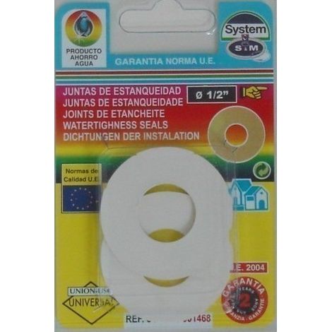 Junta fontan plana 1/2´ lavabo 2pz goma s&m 2 pz