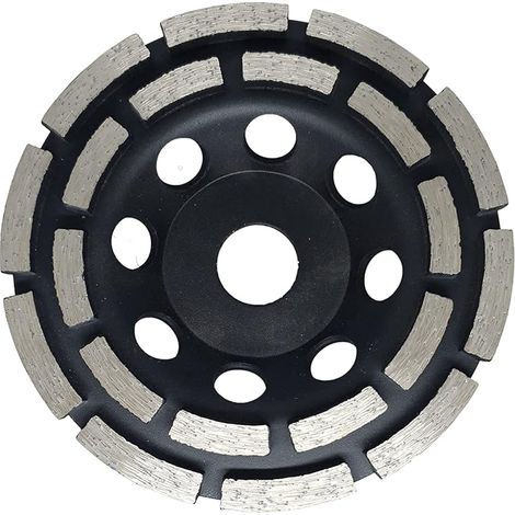 Sollbry Disco abrasivo y de lijado de diamante, rueda abrasiva de diamante de doble hilera de 125 mm x 22,23 mm, para lijar soleras, losas de hormigón, baldosas y adhesivo para baldosas. (1/5)