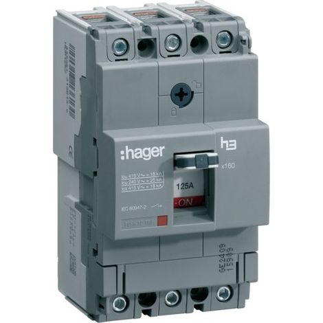 Disj.x160 3P 18kA 125A fixe - APPAREILLAGE DE TETE HAGER HDA125L (1/2)