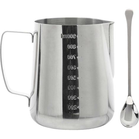 1 Ensemble pour la fabrication de bougies, tasse à moka, tasse à café avec cuillère à mélanger (Argent)-14.50X12.50X9.00CM-Silver (1/3)