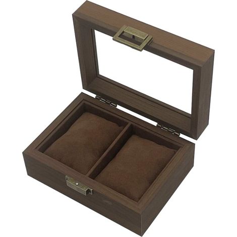 Aufbewahrungs- und Präsentationsbox für Uhren aus Holz mit 2 Positionen
