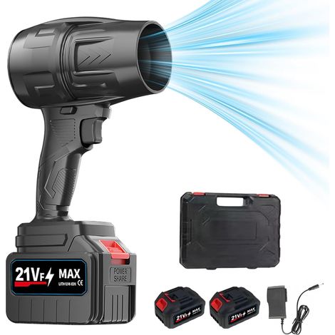 Portable Cordless Car Blower with Charger and 2 x Turbo Jet Blower Batteries for Snow Removal, Dusting and Drying (1/5)