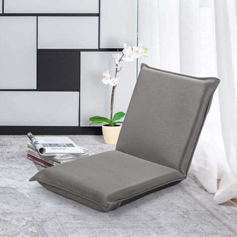 Costway – Chaise de sol pliable inclinable 6 positions – Revêtement en tissu respirant – Cadre métallique robuste – Dimensions 44 x 54,5 x 53,5 cm (1/5)