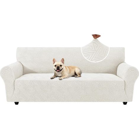 3 Seater Sofa Cover with Armrests, Cream