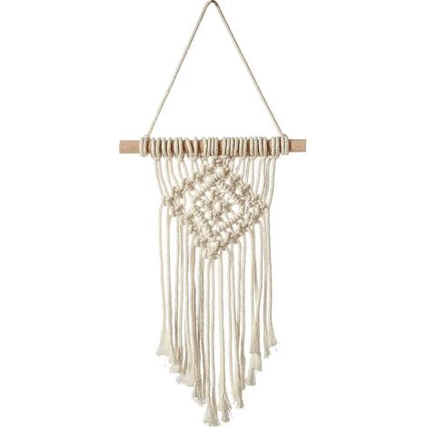 EASYCOMFORT Tenture murale en macramé avec corde de coton, tapisserie bohème tissée à la main, Art géométrique, belle décoration de maison (1/5)