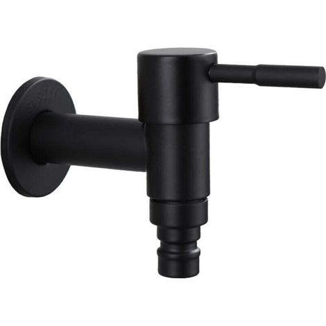 Pool faucet with mop attachment, see Single handle basin faucet, wall-mounted balcony faucet, short handle stainless steel faucet (for balconies, bathrooms and kitchens) for garden (1/4)