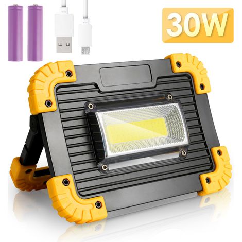 SWANEW Proiettore a LED ricaricabile 30W Proiettore da cantiere Luce da lavoro 3 modalità Lanterna portatile Proiettore USB per garage da campeggio (1/5)