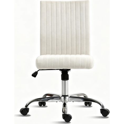 Höhenverstellbarer Bürostuhl ohne Armlehnen mit Wippfunktion, creme, MODENUIT (1/5)