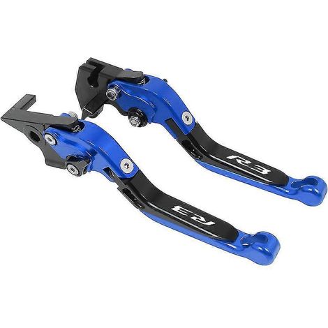 Poignées de guidon pliables pour Yamaha YZF R3 (2015-2020) - Bleu - Lot de 3 (1/5)