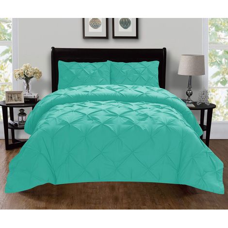 Parure de lit 2 pièces à Nervures (Insert de Protection de Couette), Infroissable, en Microfibre, Turquoise, lit Simple XL (1/5)