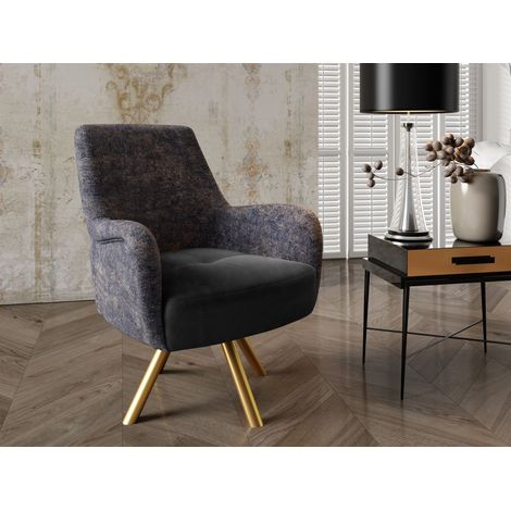 Sessel Drehsessel VALERIE in Stoff Touch Me und Elisa Velvet Anthrazit (1/4)