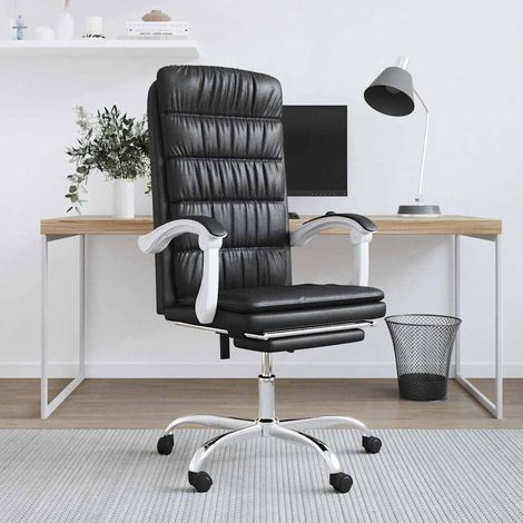 Chaise de bureau inclinable Fauteuil gamer - Chaise d'ordinateur Noir Similicuir BonneVie-37732 (1/5)
