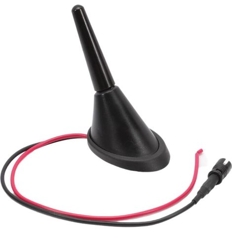 Antena de techo corta de 3 cm con base, 2 enchufes y amplificador de 16 V para vehículos universales (no original).