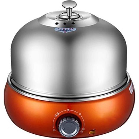 Cuiseur à œufs électrique, 9 œufs, acier inoxydable, arrêt automatique, orange (1/5)