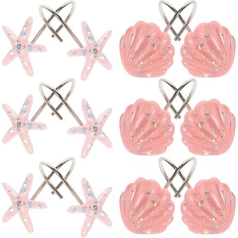 Pink Resin Decorative Shower Curtain Hooks High Stability
