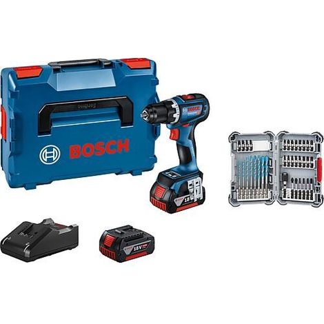 Promo Kit de batteries Bosch 5 pièces, comprenant Perceuse-visseuse sans fil GSR 18V-90 C et Jeu de forets et d’embouts 35